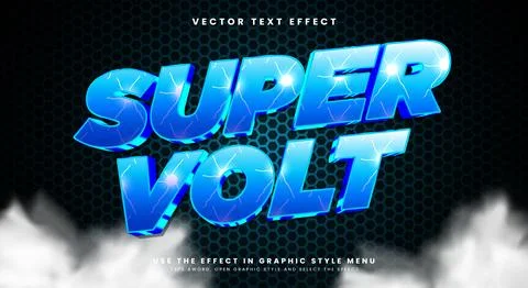 Super Volt 3D editable text effect template Illustrazione stock