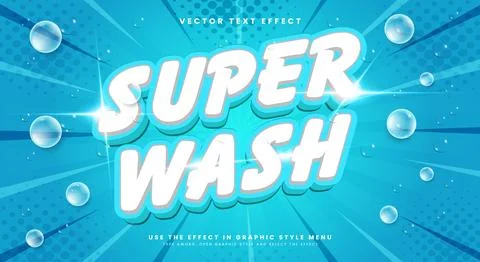 Super Wash 3d editable text effect 스톡 일러스트