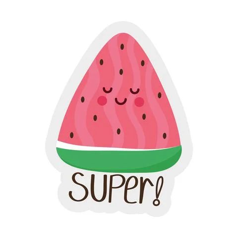 Super watermelon sticker Illustrazione stock
