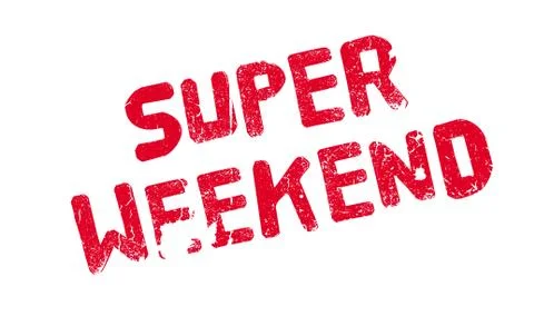 Super Weekend rubber stamp Stock Illustration