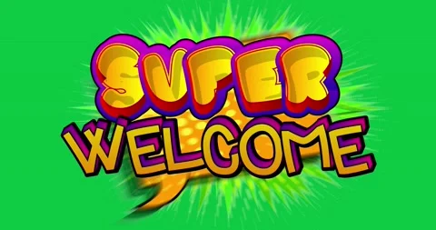 Super Welcome. Comic Book Words Stock Footage 165343862