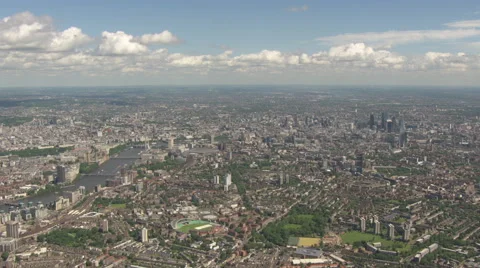 Super Wide Aerial. Greater London West Stock Footage