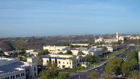 Super wide aerial reverse pan of city in daytime Stock Footage 155457885