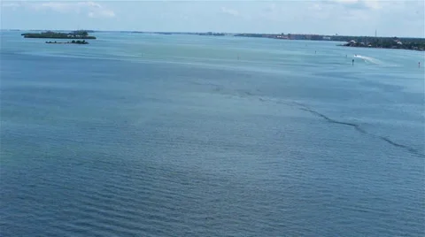 Super wide angle Clearwater Beach inlet Stock Footage 39885198