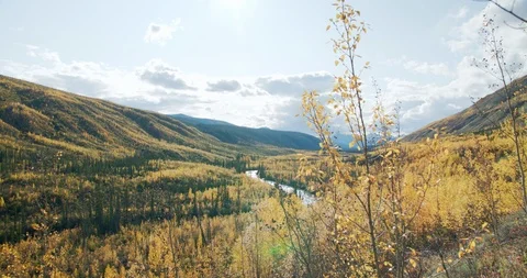 Super wide angle shot of landscape scene in northern Canada Stock Footage 116496179