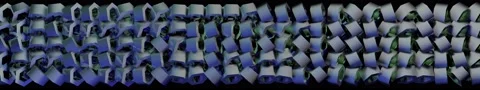Super Wide Extended 3D Rendered Video with geometric art in 5760X1080px Stock Footage 139347699