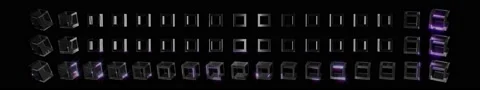 Super Wide Extended 3D Rendered Video with geometric art in 5760X1080px Stock Footage 139349322