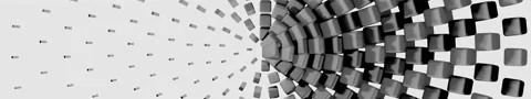 Super Wide Extended 3D Rendered Video with geometric art in 5760X1080px Stock Footage 139350982