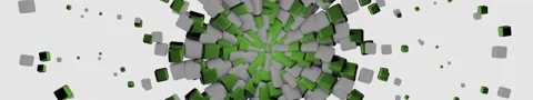Super Wide Extended 3D Rendered Video with geometric art in 5760X1080px Stock Footage 139351316
