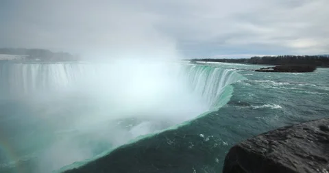 Super Wide Pan Niagara Falls Horseshoe Falls Stock Footage 276674992