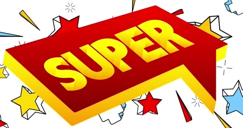 Super word in a 3d speech bubble Stock Footage 179422078