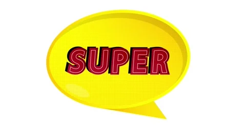 Super word on yellow speech bubble Stock Footage 179422196