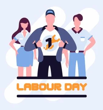 Super workers labour day poster Illustrazione stock