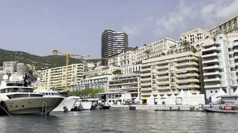 Super yachts in Monte Carlo, Monaco Stock Footage 236708656