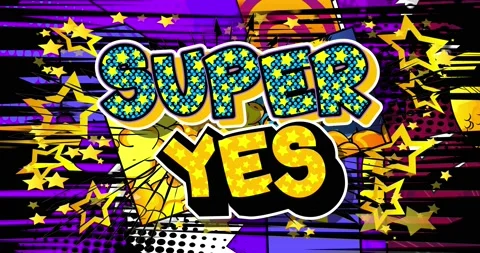 Super Yes. Comic Book Words Stock Footage 166072757