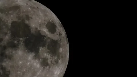 Super Zoom Full Moon Timelapse Video with Lunar Surface Details Stock Footage 326823108