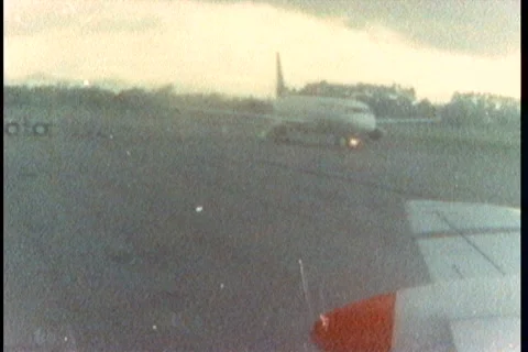 Super8 airplane taking off Stock Footage 40736026