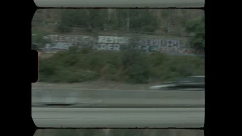 Super8-Los Angeles Graffiti Freeway Stock Footage 128403934
