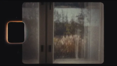 Super8 shot of a window view of nature Stock Footage 301820468