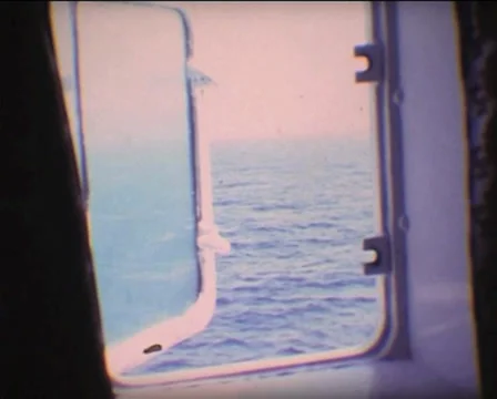 SUPER8 view by boat window Stock Footage 35073143