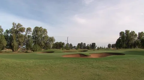 Superb Greens Setting in the Classic Links Style Stock Footage 52456676