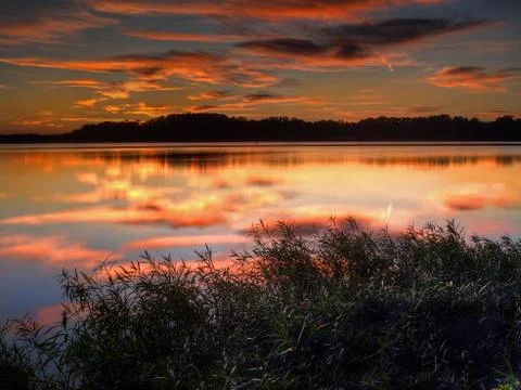 Superb reflection of clouds in the water Stock Photos