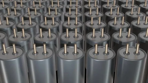 Supercapacitor array. 3d animation render Stock Footage 253160165