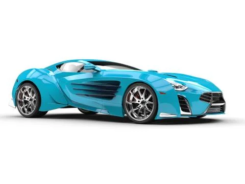 Supercar - bright blue Stock Illustration