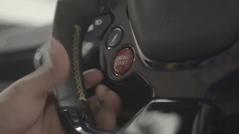 Supercar push to start engine startup Stock Footage 90601944