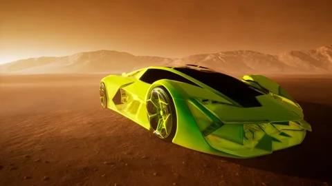 Supercar at sunset in desert 動画素材 164959441