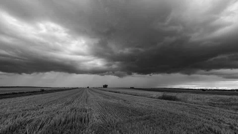 Supercell Approach in Black and White 4K UHD Stock Footage 305458546