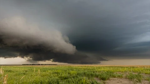 Supercell inflow with hail Stock Footage 91669830