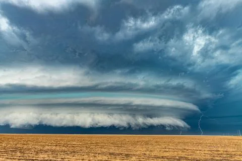 Supercell with Lightning Stock Photos