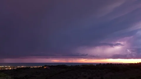 Supercell Lightning Storm Stock Footage 98502906