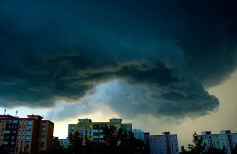 Supercell over the city Stock Photos