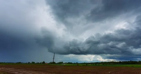 Supercell storm cumulus rain timelapse time lapse 4k weather background strong Stock Footage 165031840