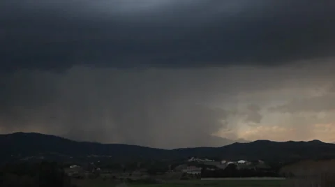 Supercell storm Time Lapse lightning and Rain Timelapse Stock Footage