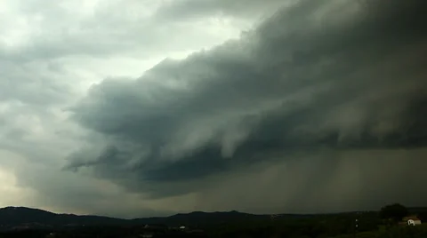 Supercell storm Time Lapse, lightning and Rain - Timelapse Stock Footage