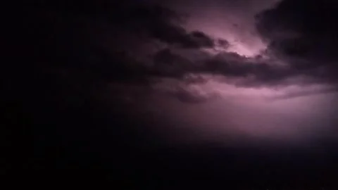 Supercell, thunder lightning storm and heavy rain in night in monsoon Stock-Footage 310585668