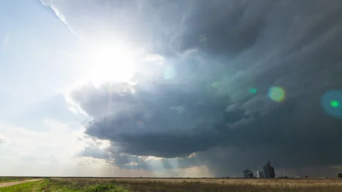 Supercell Thunderstorm Approaching Stock Footage 272754808