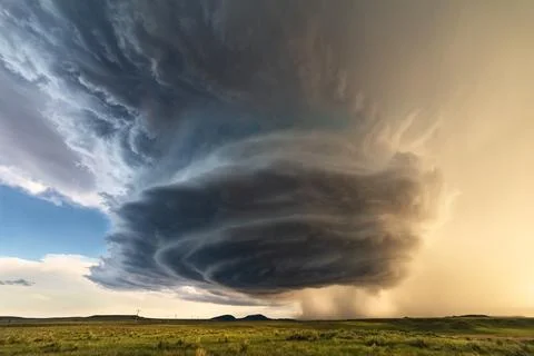 Supercell thunderstorm in Montana Stock Photos