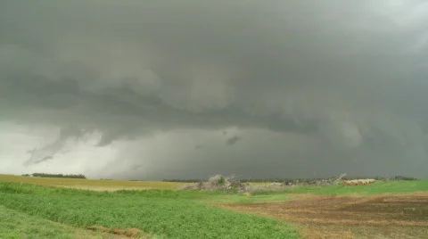 Supercell thunderstorm with shelf cloud Stock Footage 361961