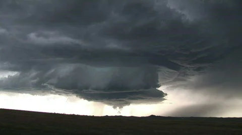 Supercell thunderstorm, stormy skies Stock Footage