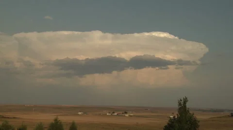 Supercell Thunderstorm at Sunset Stock Footage 54721581