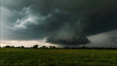 Supercell Thunderstorm Timelapse over Texas Landscape Stock Footage 316251969