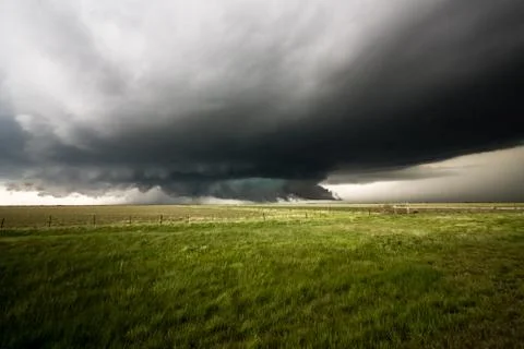 Supercell Thunderstorm &amp; Wall Cloud Stock Photos