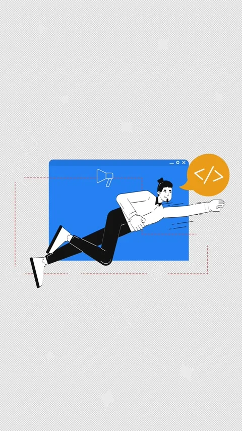 Supercharged web development 2D vertical animation Stock Footage 311856780