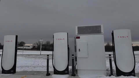 Supercharger Winter Stock Footage 297129327