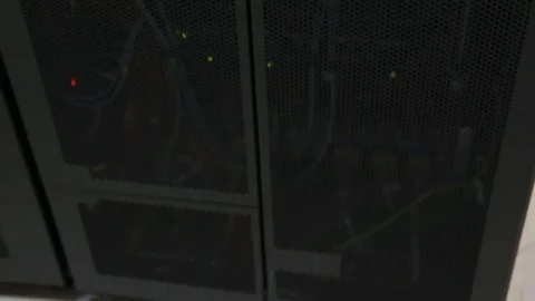 Supercomputer clusters in the room data center 스톡 동영상 71024261