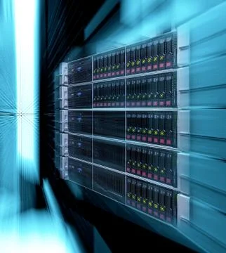 Supercomputer disk storage in modern data center Stock Illustration